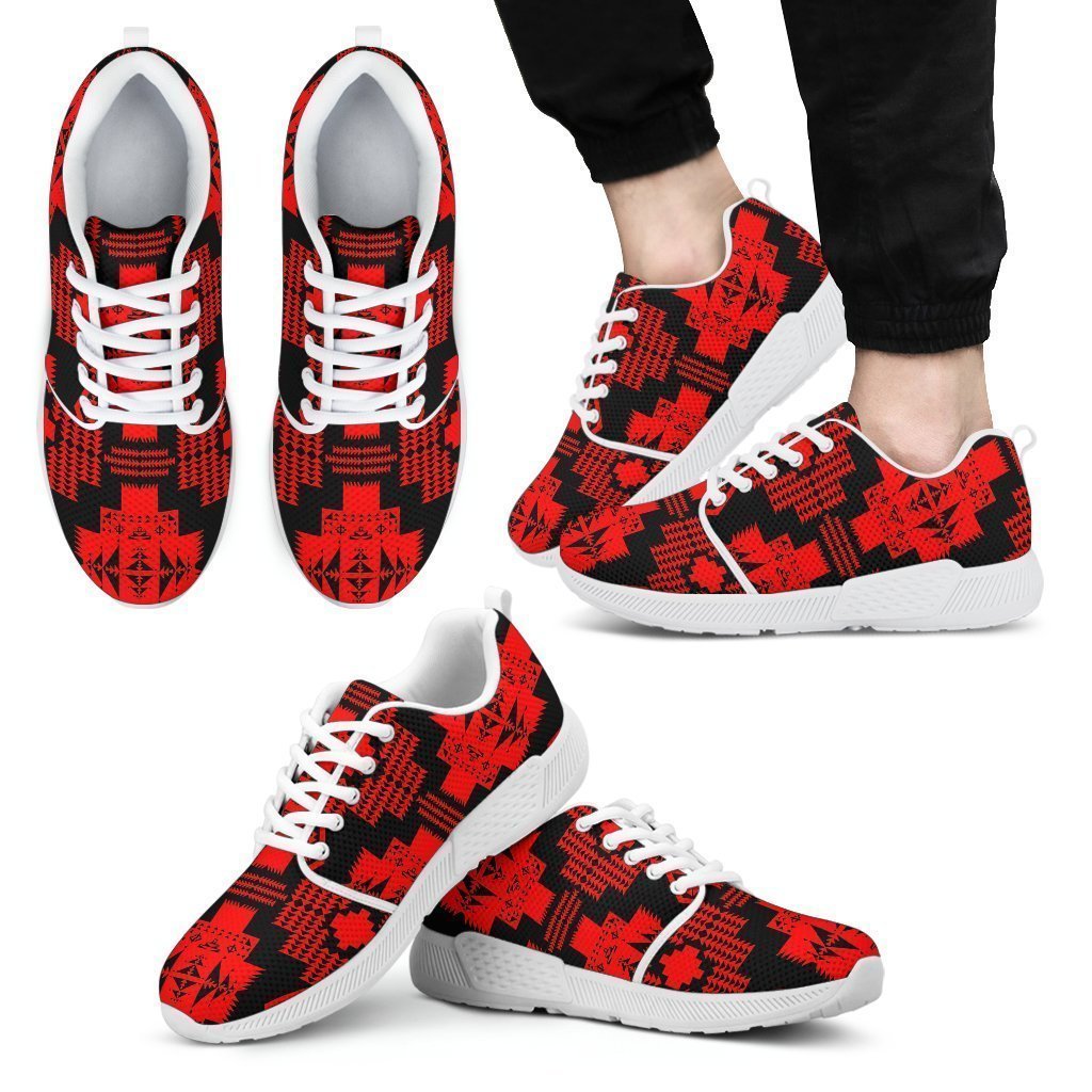 Seven Tribes Red with Black Sopo Men's Athletic Sneakers White Sole-6teenth Worldโข-Men's Athletic Sneakers-US5 (EU38)-Vibe Cosyโข
