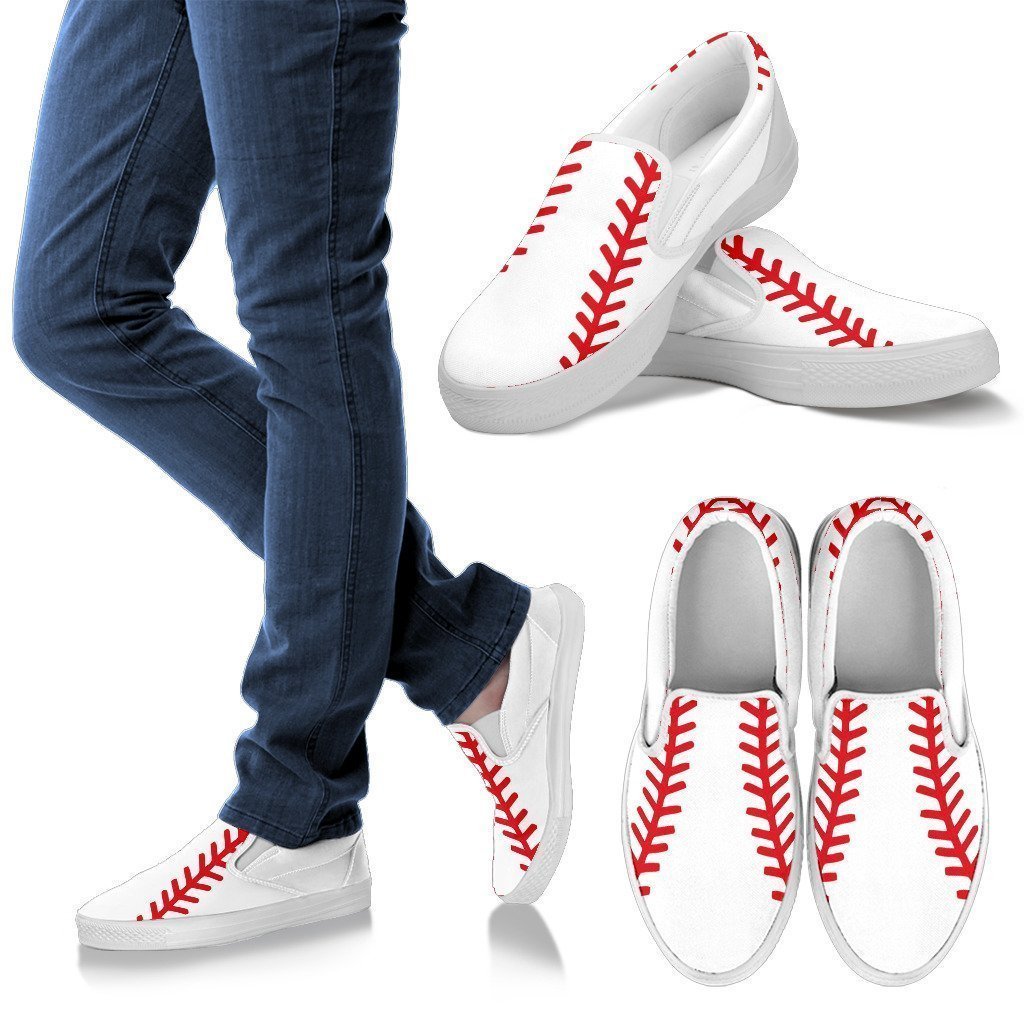Classy Baseball Men`s Slip Ons-6teenth Worldโข-Kid's Sneakers-US8 (EU40)-Vibe Cosyโข