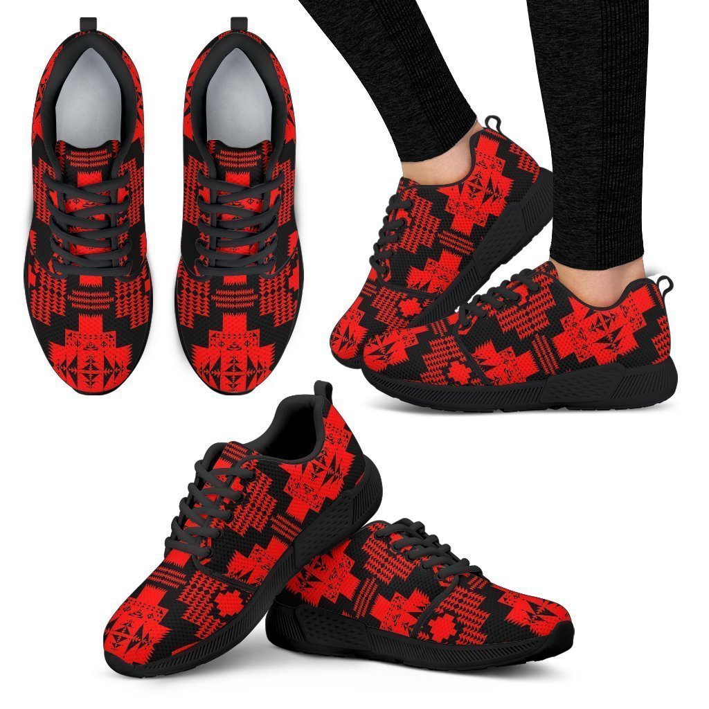 Seven Tribes Red with Black Sopo Women's Athletic Sneakers-6teenth Worldโข-Women's Athletic Sneakers-US5 (EU35)-Vibe Cosyโข