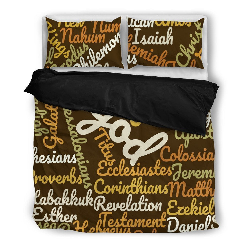 Brown Holy Bible Books Black Bedding set-6teenth Worldโข-Bedding Set-Twin-Vibe Cosyโข
