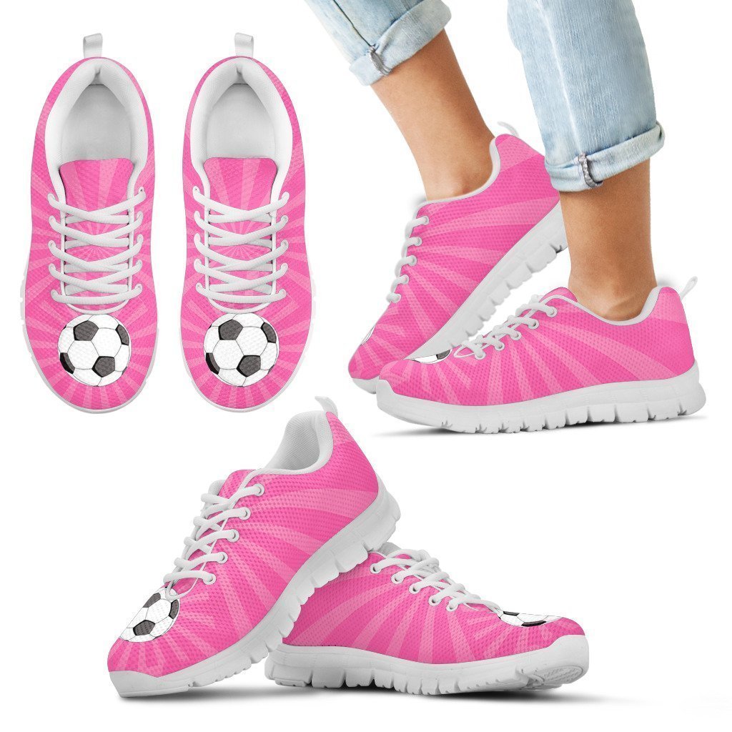 Pink Football Sneakers for Girls-6teenth Worldโข-Kid's Sneakers-11 CHILD (EU28)-Vibe Cosyโข