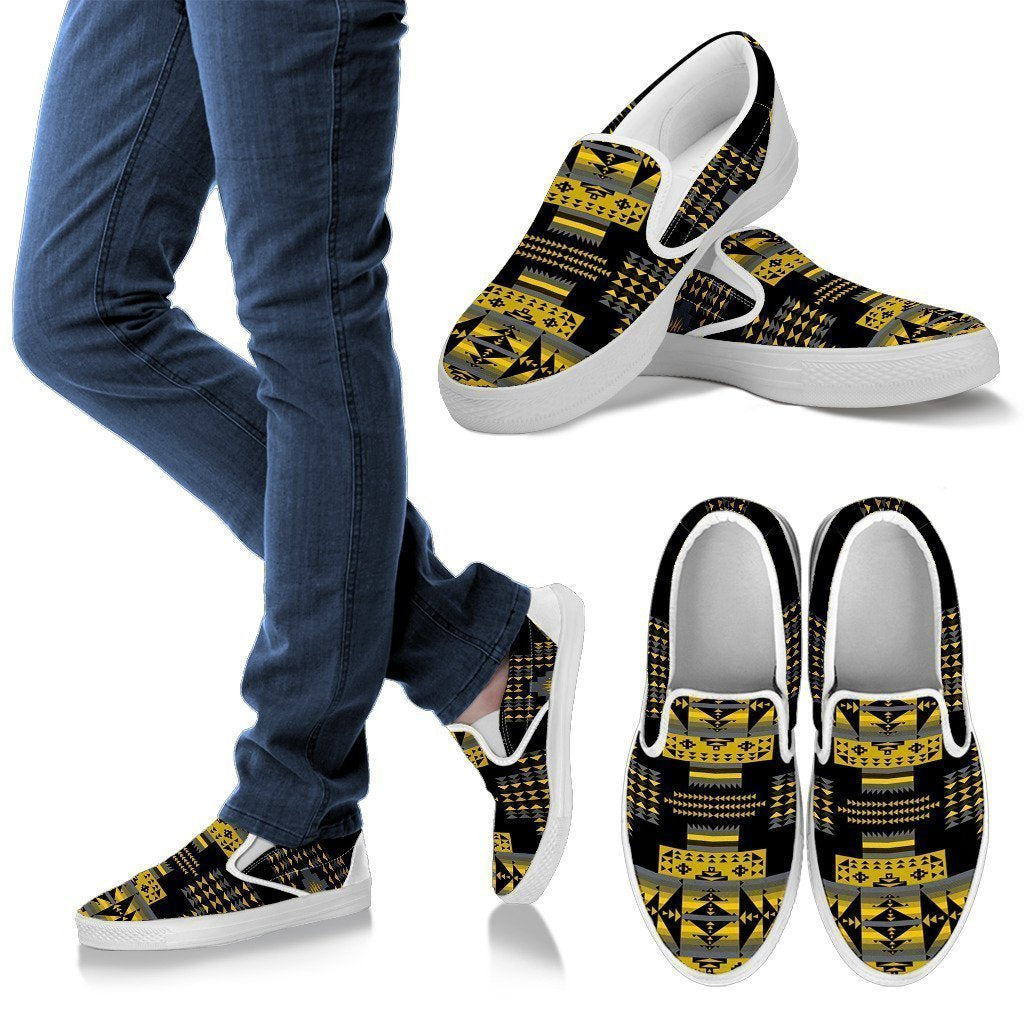 Seven Tribes Yellow Ocre Men's Slip Ons-6teenth Worldโข-Kid's Sneakers-US8 (EU40)-Vibe Cosyโข