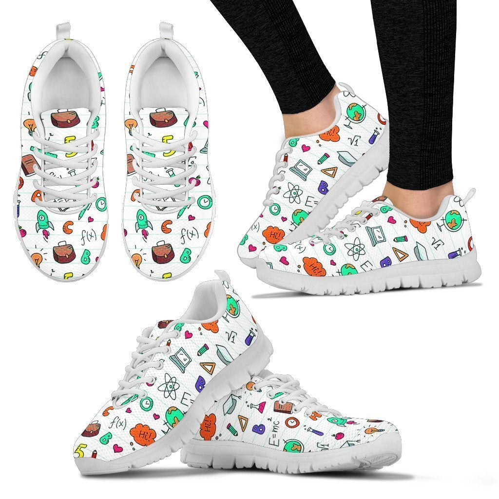 TEACHER PATTERN Women's Sneakers-6teenth Worldโข-Women's Sneakers-US5 (EU35)-Vibe Cosyโข