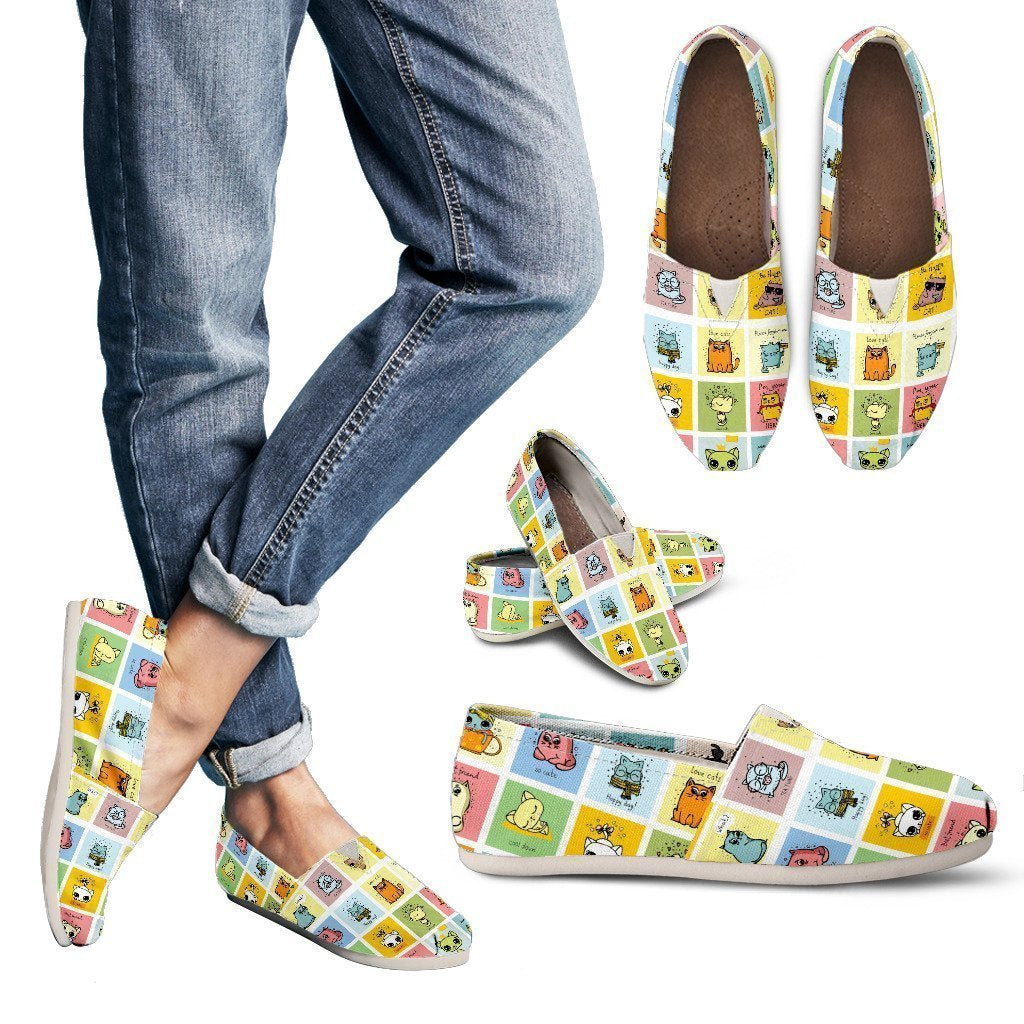 Cute Cat Women's Casual Shoes-6teenth Worldโข-Women's Casual Shoes-US6 (EU36)-Vibe Cosyโข