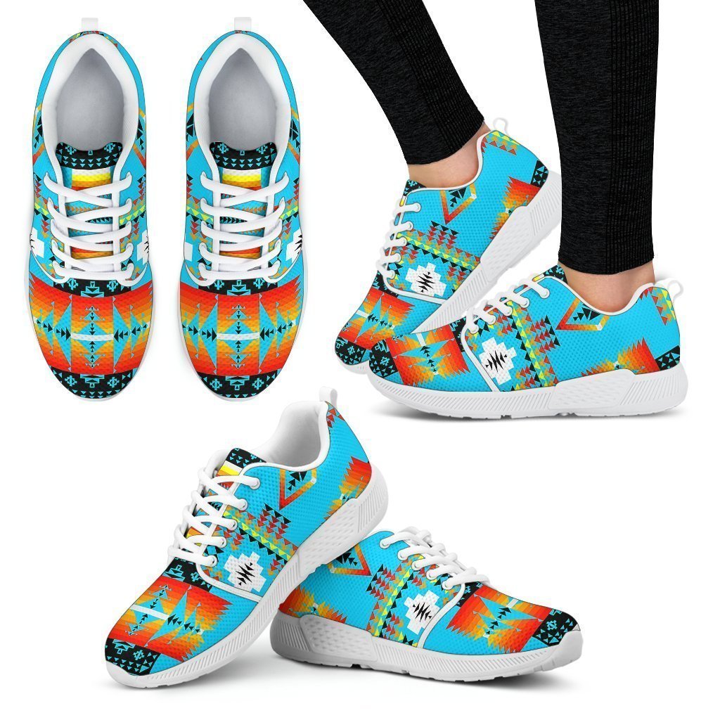 Seven Tribes Turquoise Women's Athletic Sneakers White Sole-6teenth Worldโข-Women's Athletic Sneakers-US5 (EU35)-Vibe Cosyโข