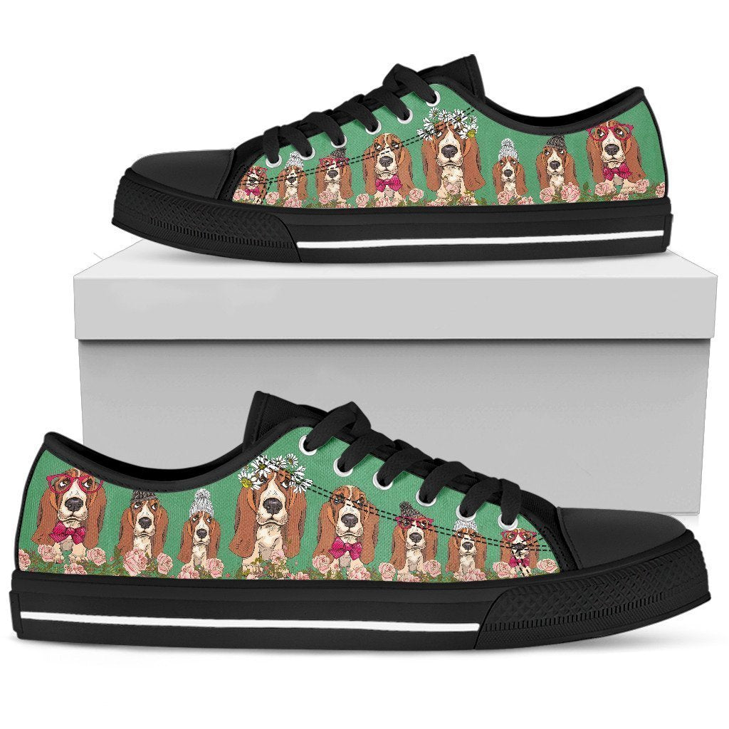 Basset Women's Low Top Shoe-6teenth Worldโข-Women's Low Top Shoe-US5.5 (EU36)-Vibe Cosyโข