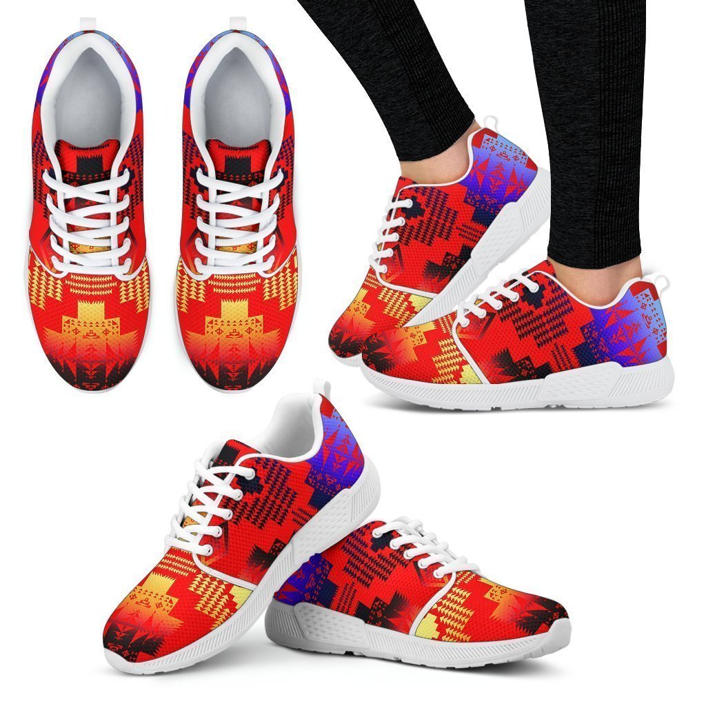 Seven Tribes Double Horizon Red Sopo Athletic Sneakers White Sole-6teenth Worldโข-Women's Athletic Sneakers-US5 (EU35)-Vibe Cosyโข