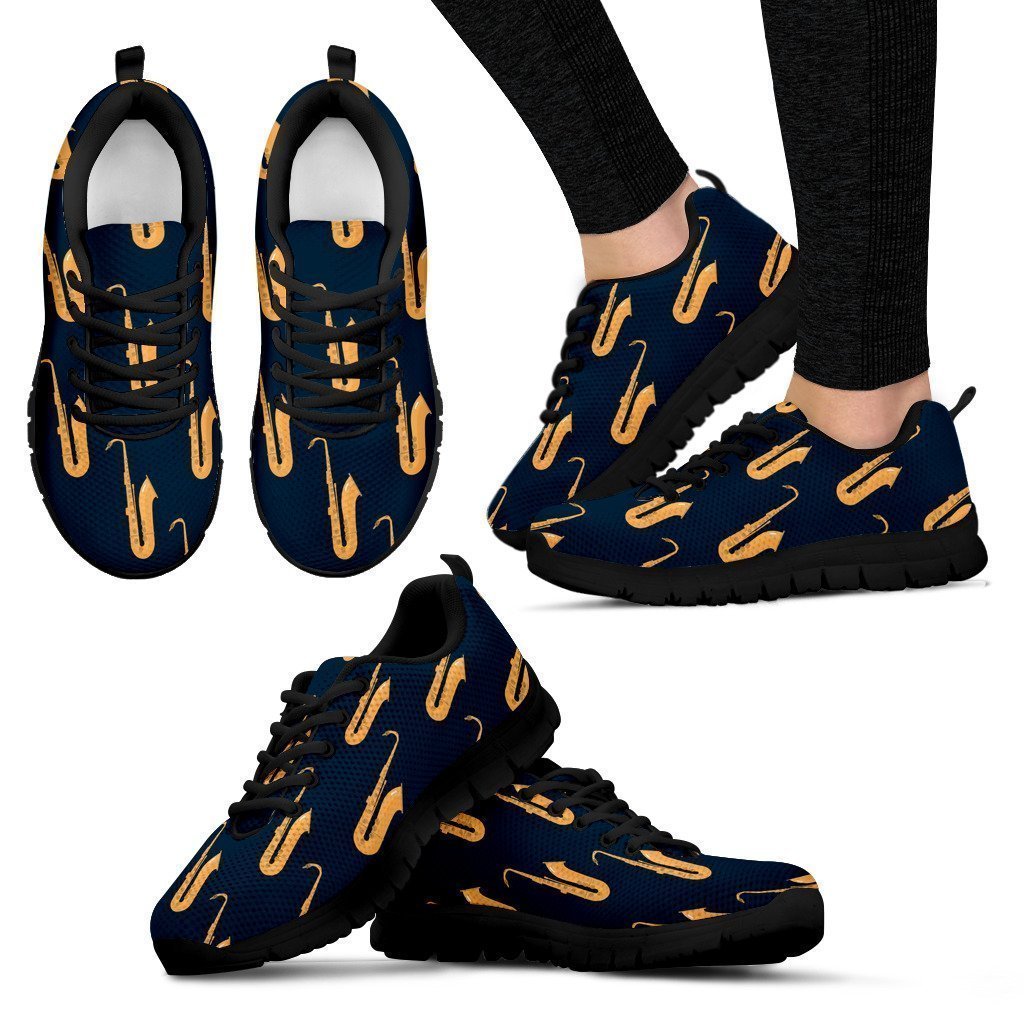 Saxophone Shoes Womens Sneakers Black-6teenth Worldโข-Women's Sneakers-US5 (EU35)-Vibe Cosyโข