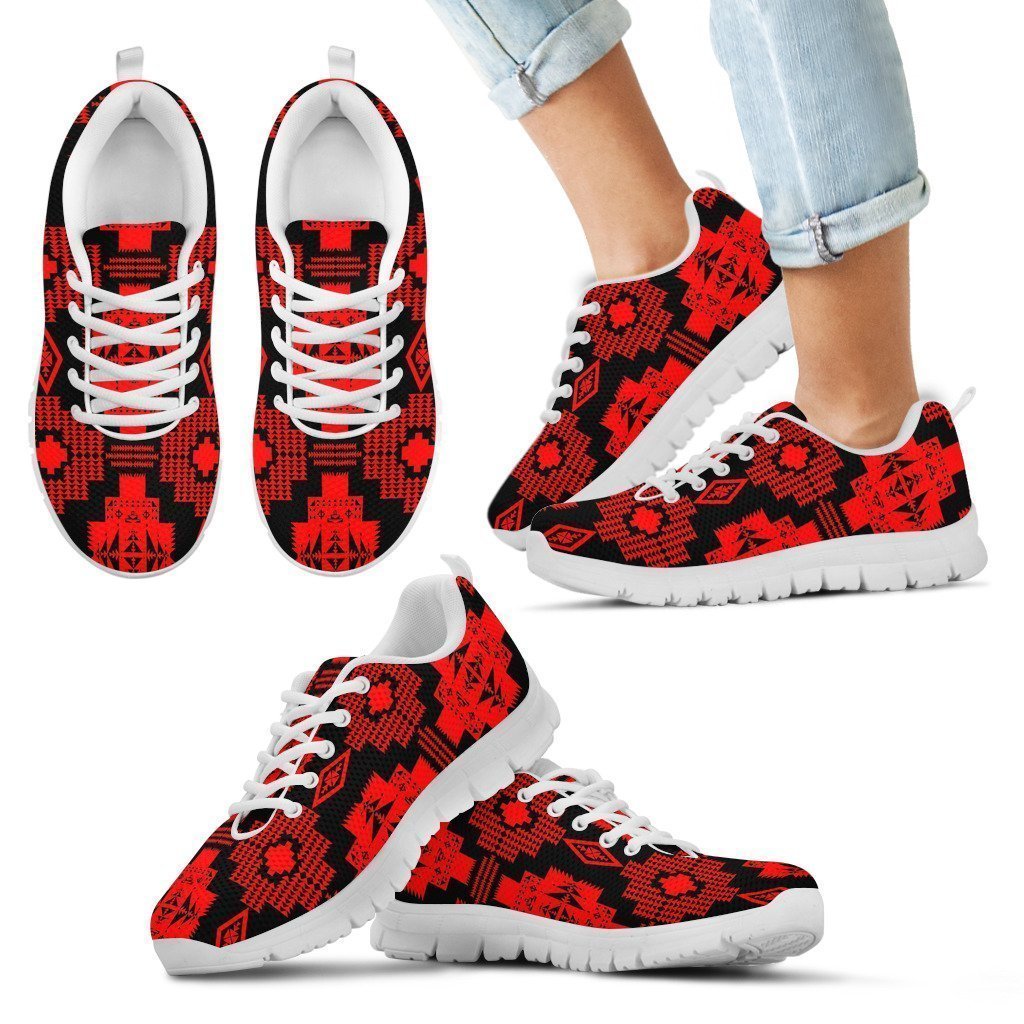 Seven Tribes Red with Black Sopo Kid's Sneakers White Sole-6teenth Worldโข-Kid's Sneakers-11 CHILD (EU28)-Vibe Cosyโข