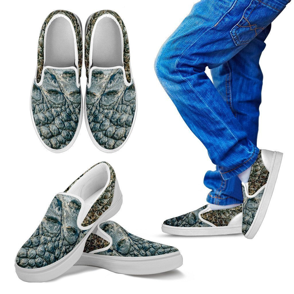 Kid's Gator Kid's Slip Ons-6teenth Worldโข-Kid's Slip Ons-11 CHILD (EU28)-Vibe Cosyโข