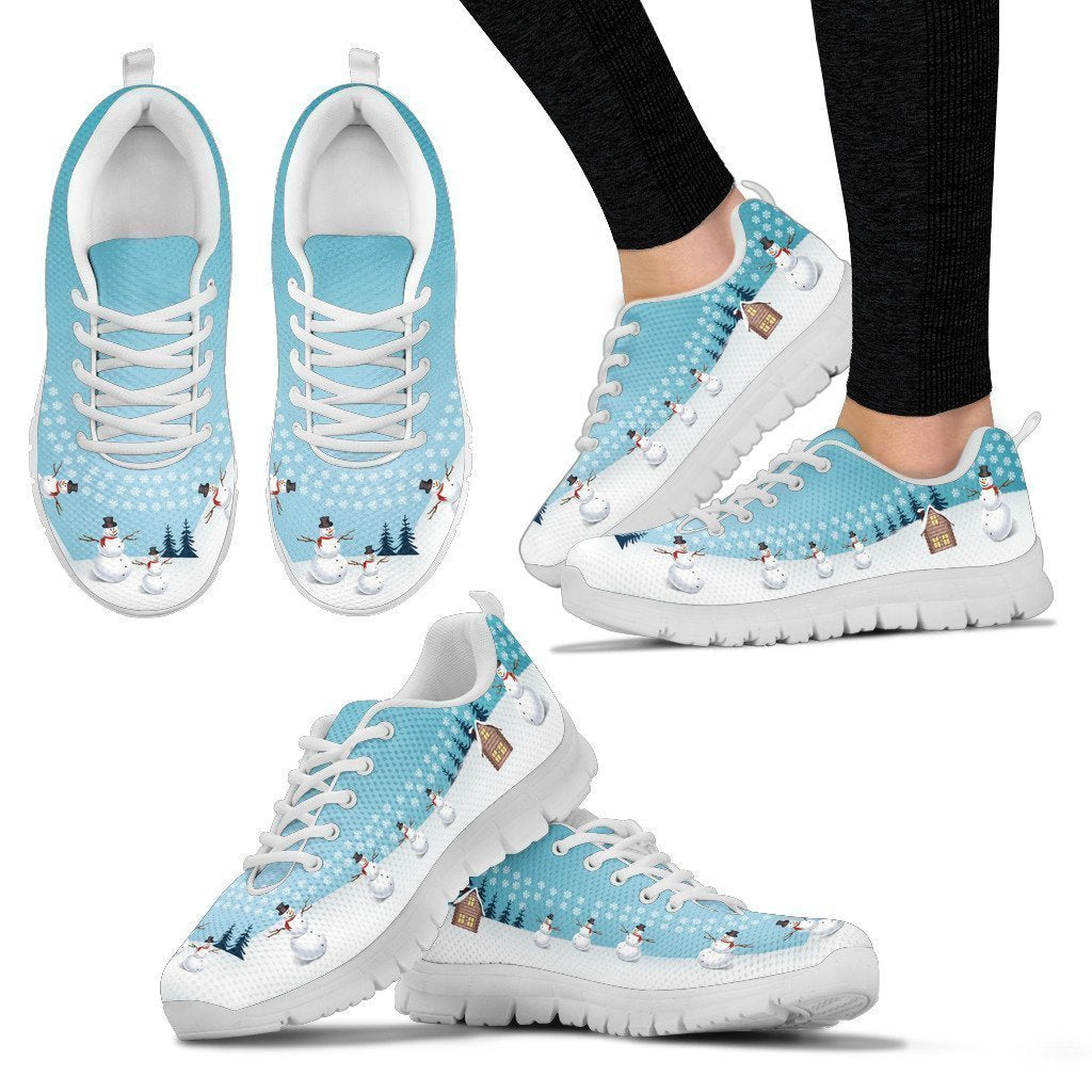 SnowMan White Christmas Women's Sneakers-6teenth Worldโข-Women's Sneakers-US5 (EU35)-Vibe Cosyโข