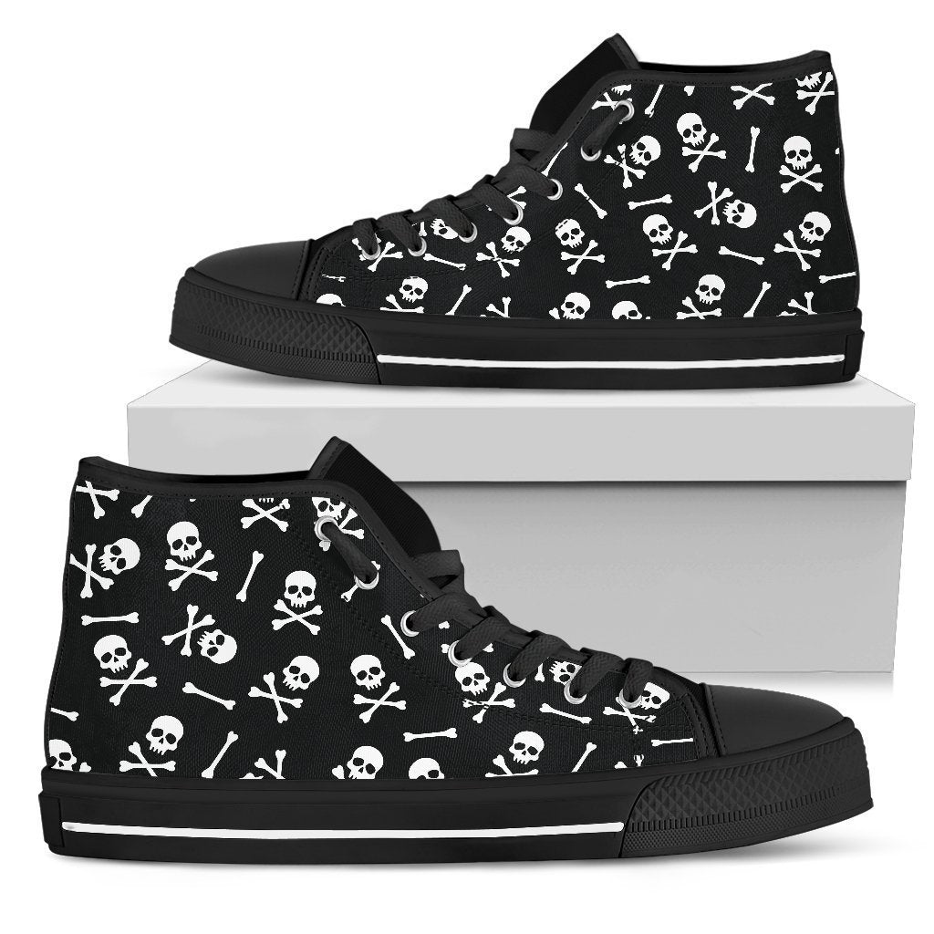 Skull Patterns-6teenth Outlet-Womens High Top - Black - Skull Patterns-US5.5 (EU36)-Vibe Cosy™