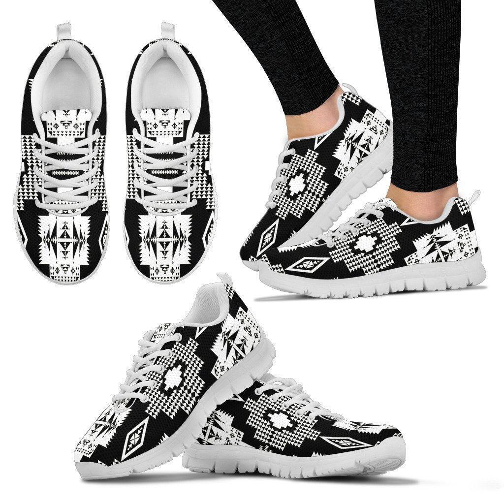Seven Tribes Black with White Sopo Women's Sneakers-6teenth Worldโข-Women's Sneakers-US5 (EU35)-Vibe Cosyโข
