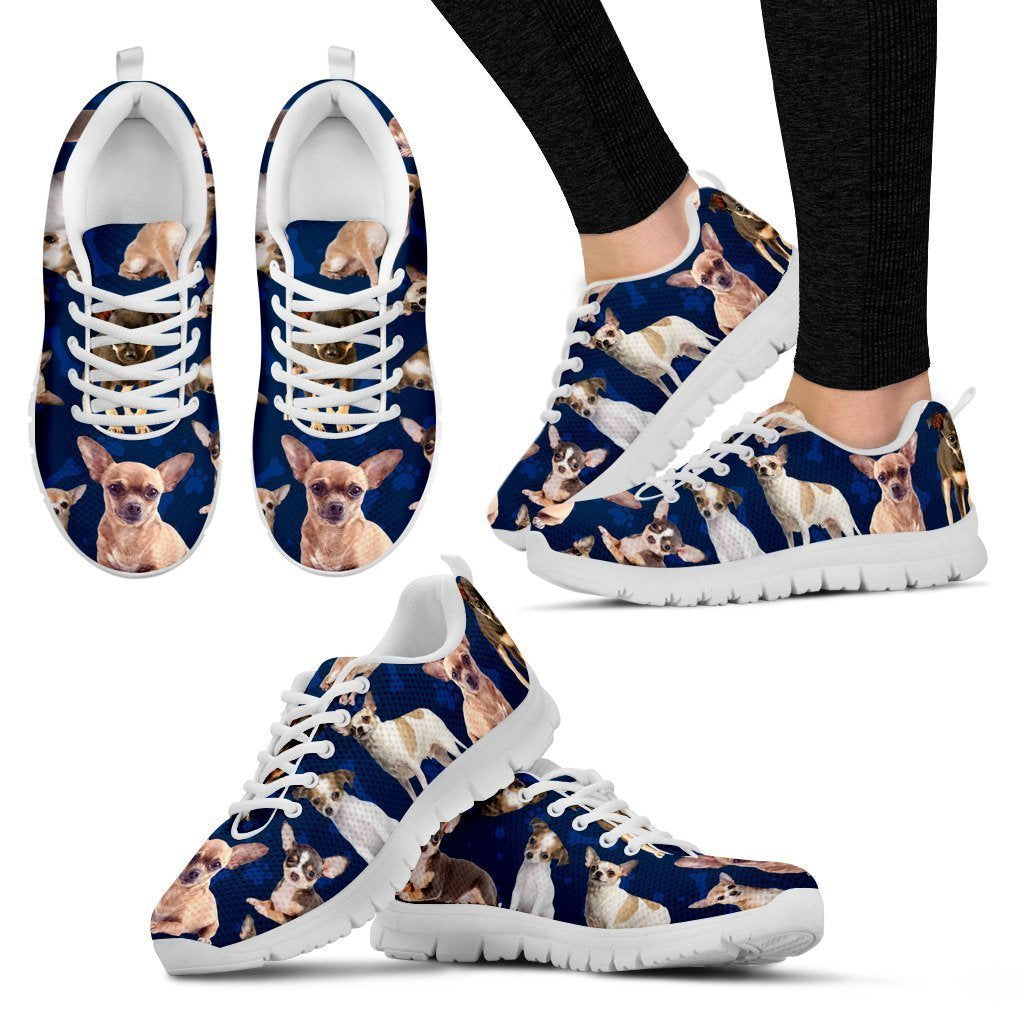 Chihuahua Women's Sneakers (White)-6teenth Worldโข-Women's Sneakers-US5 (EU35)-Vibe Cosyโข
