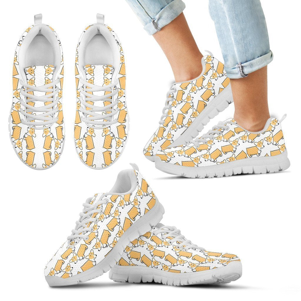 Corgi Lover Kid's Sneakers-6teenth Worldโข-Kid's Sneakers-11 CHILD (EU28)-Vibe Cosyโข