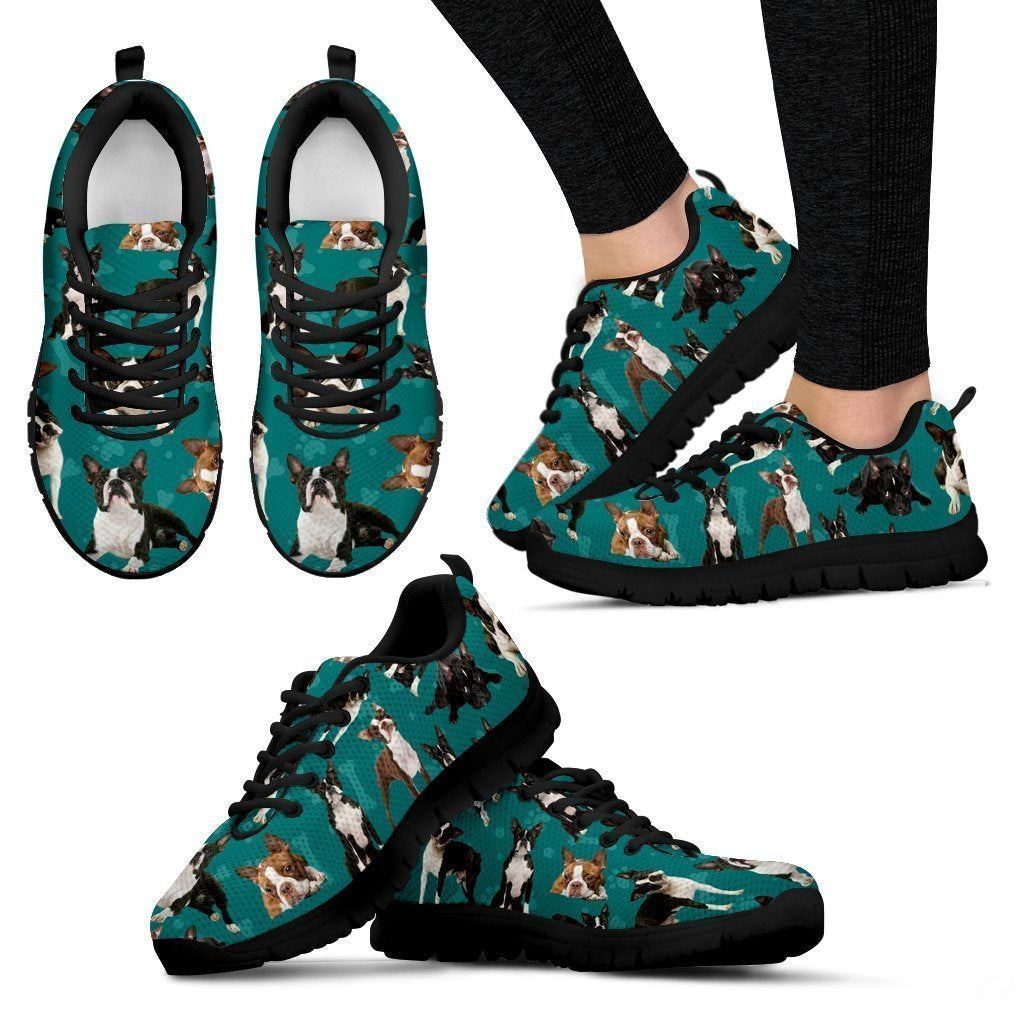 Boston Terrier Women's Sneakers Style 1-6teenth Worldโข-Women's Sneakers-US5 (EU35)-Vibe Cosyโข