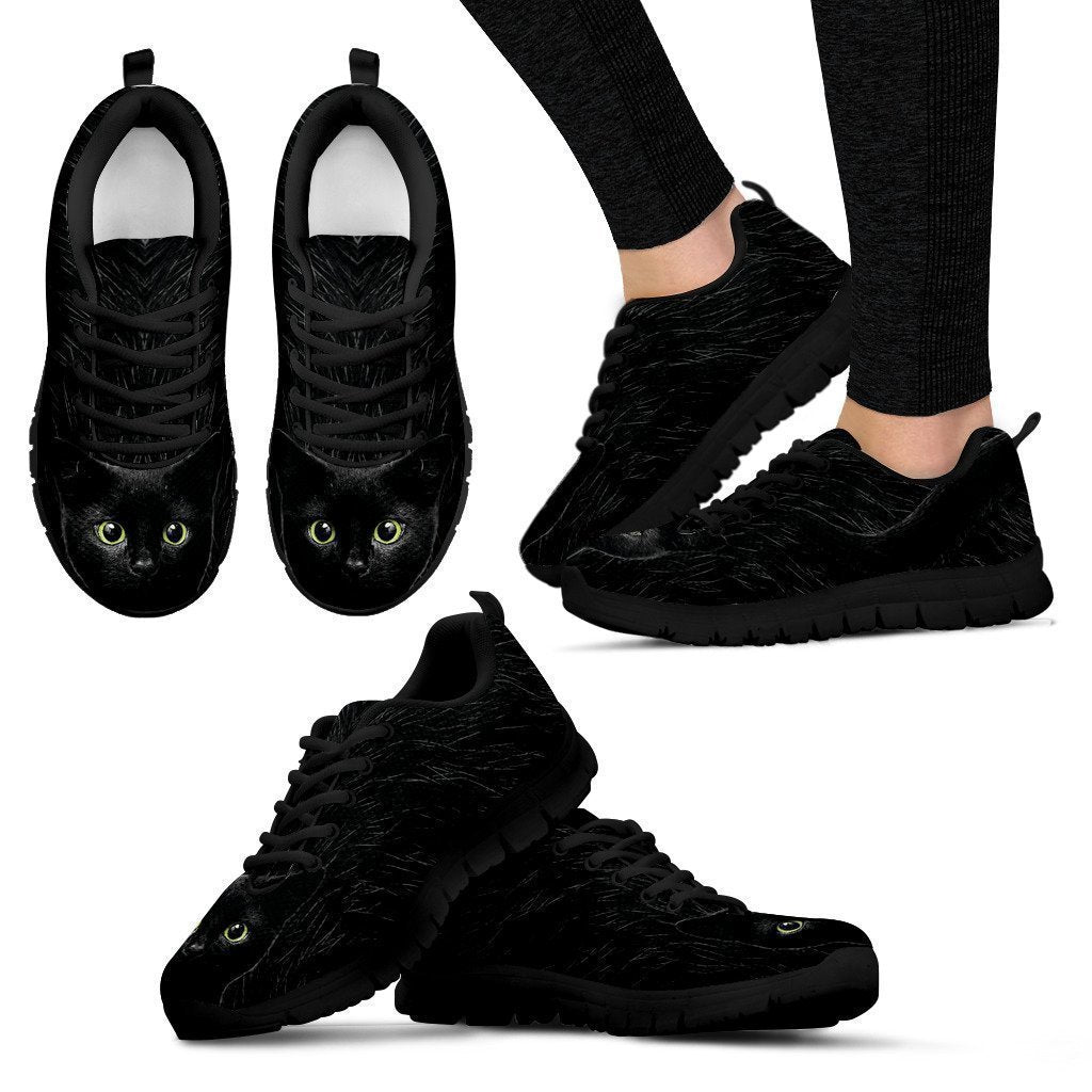 Black Cat Women's Sneakers-6teenth Worldโข-Women's Sneakers-US5 (EU35)-Vibe Cosyโข