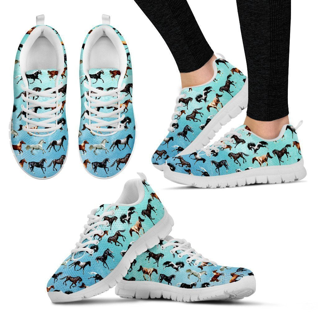 I Love Horse Women's Sneakers (White)-6teenth Worldโข-Women's Sneakers-US5 (EU35)-Vibe Cosyโข