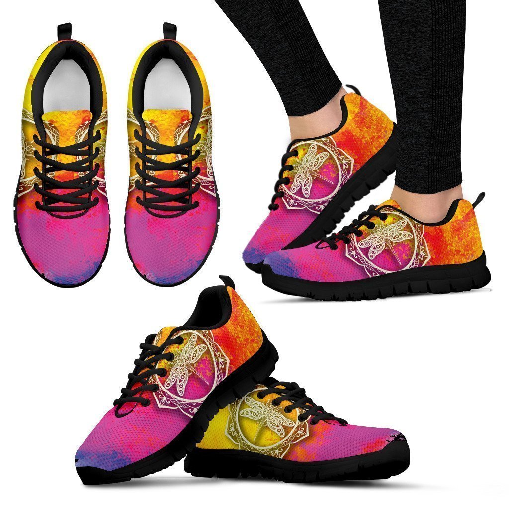 Dragonfly Pink Women's Sneakers-6teenth Worldโข-Women's Sneakers-US5 (EU35)-Vibe Cosyโข