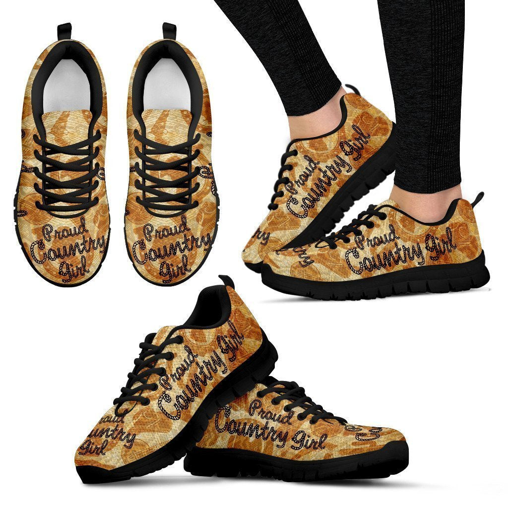 Proud Country Girl Women's Sneakers-6teenth Worldโข-Women's Sneakers-US5 (EU35)-Vibe Cosyโข
