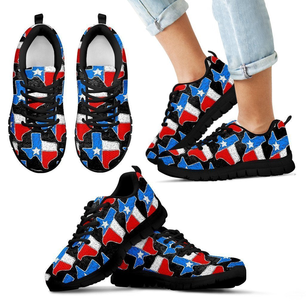 Texas Home Flag Kid's Sneakers (Black)-6teenth Worldโข-Kid's Sneakers-11 CHILD (EU28)-Vibe Cosyโข