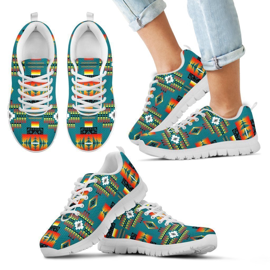 Seven Tribes Teal Sopo Kid's Sneakers White Sole-6teenth Worldโข-Kid's Sneakers-11 CHILD (EU28)-Vibe Cosyโข