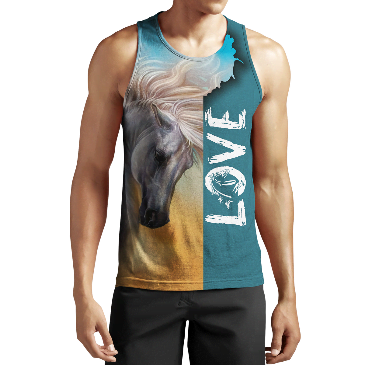 3D Arabian White Horse Shirt - Winter Set for Men and Women JJ16112-Apparel-NNK-Tank Top-S-Vibe Cosy™