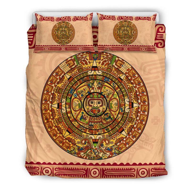 Mexico - Maya Aztec Calendar Bedding Set-Amaze Styleโข-Bedding Set - Beige - 2-Twin-Vibe Cosyโข