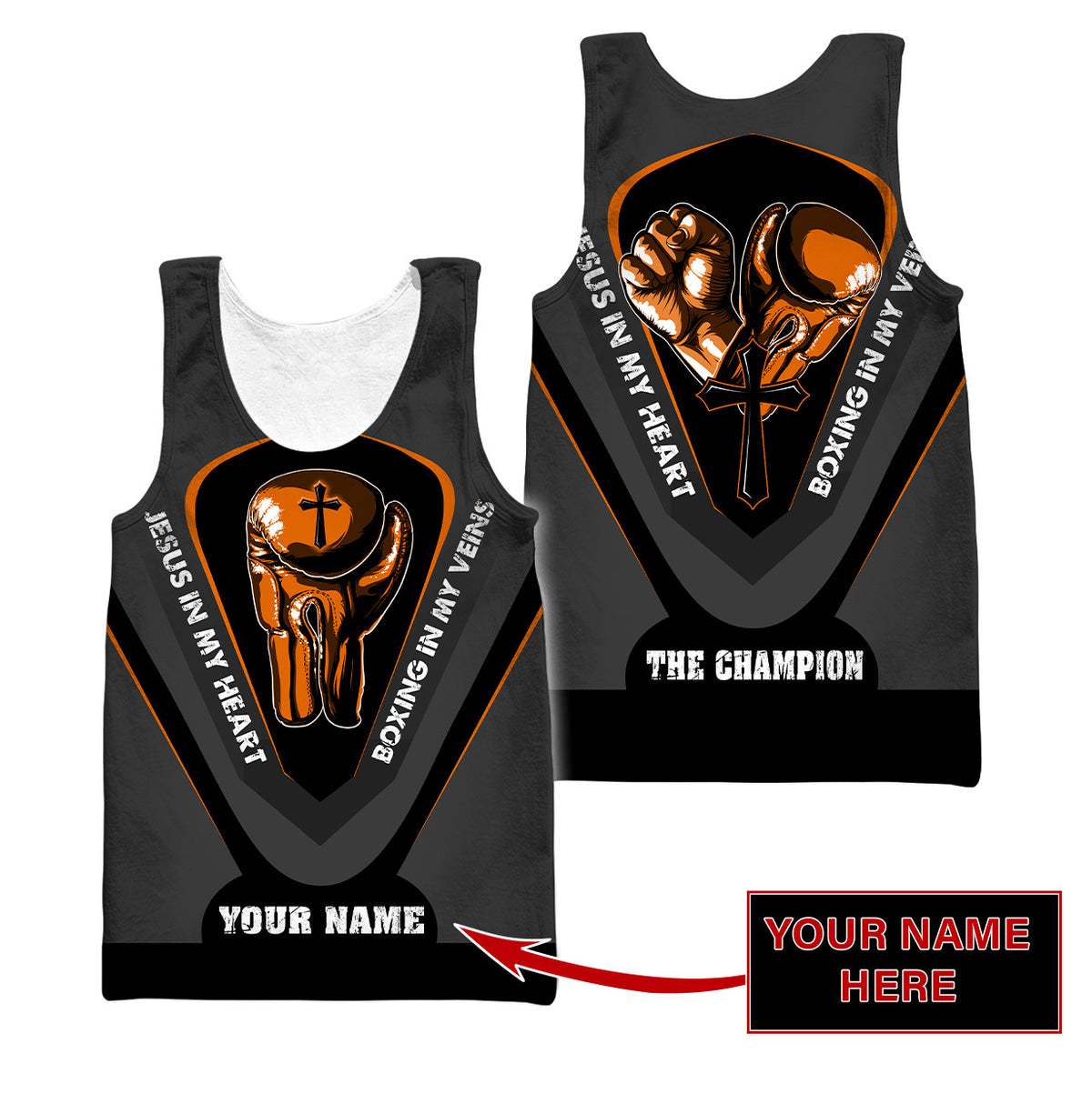 Custom Name Jesus In My Heart, Boxing In My Veins 3D All Over Printed Unisex Shirt