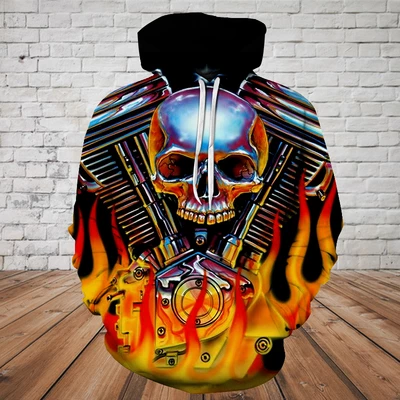 SKULL 3D HOODIE_MECHANICAL SKULL PL324-Apparel-PL8386-Hoodie-S-Vibe Cosyβ’