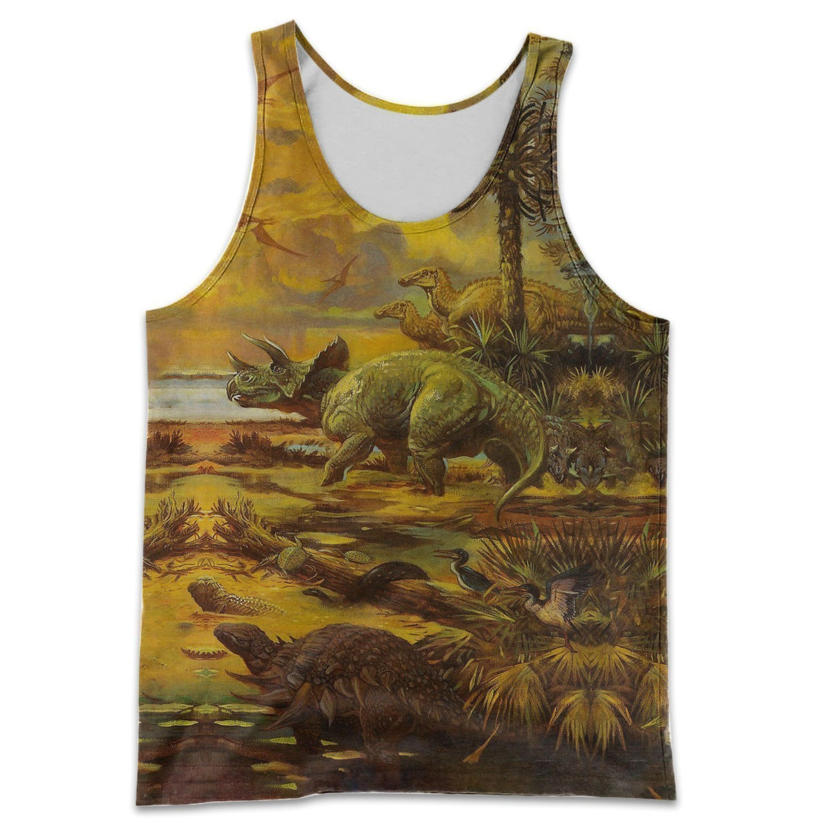 3D All Over Printed Love Dinosaurs Shirts and Shorts-3D All Over Printed Clothes-HP Arts-Tank Top-S-Vibe Cosy™