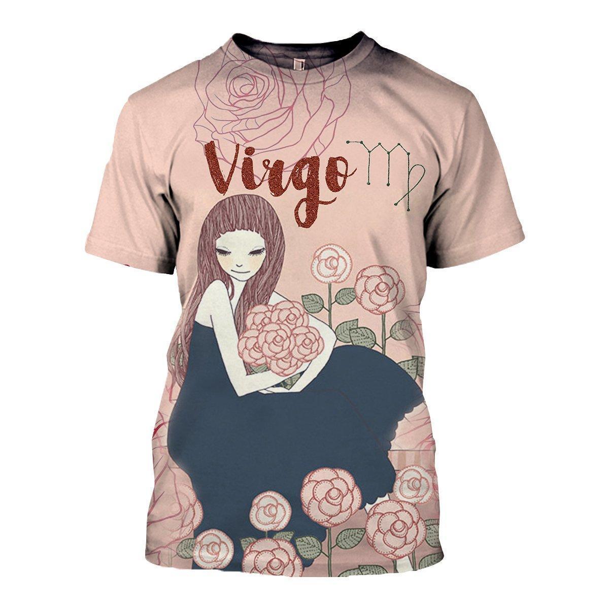 3D ALL OVER PRINTED VIRGO ZODIAC T SHIRT HOODIE NTH150827-Apparel-NTH-T-Shirt-S-Vibe Cosy™