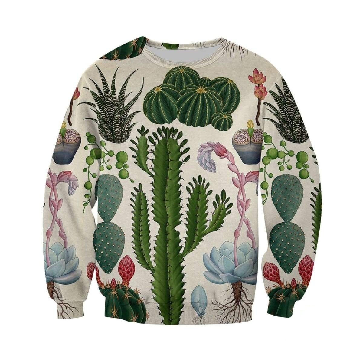 3D All Over Printed Many types of cactus-Apparel-NTH-Sweatshirt-S-Vibe Cosy™
