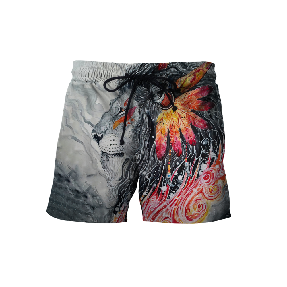 Native Lion Over Printed Hoodie