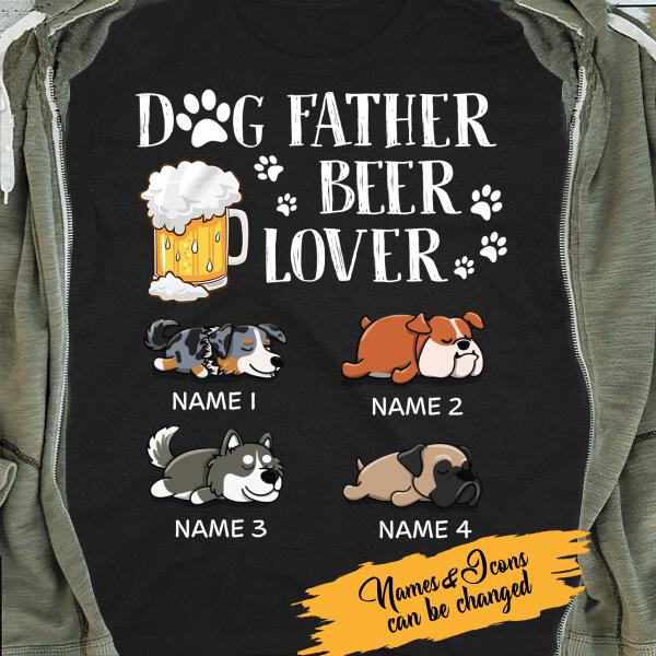 Dof Father Beer Lover Personalized T-shirt Special Gift For Dad