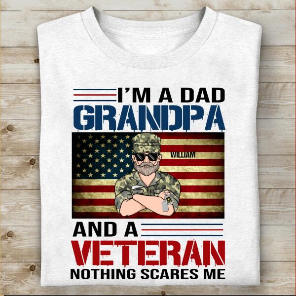 I'm A U.S. Veteran Personalized T-shirt For Dad Papa Grandpa copy