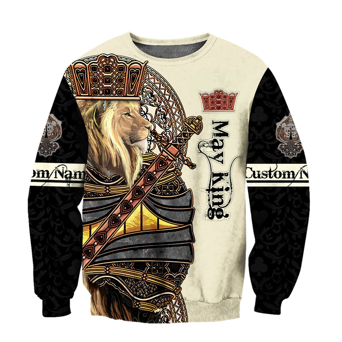 Custom Name May King Lion 3D All Over Printed Unisex Shirts