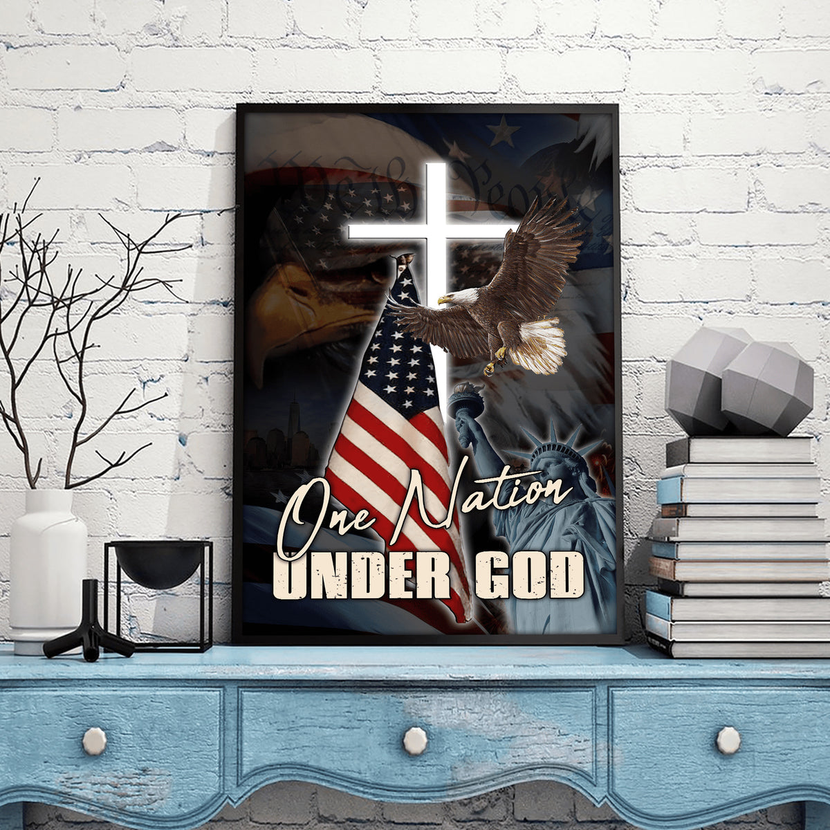 American - One Nation Under God Poster Vertical 3D Printed