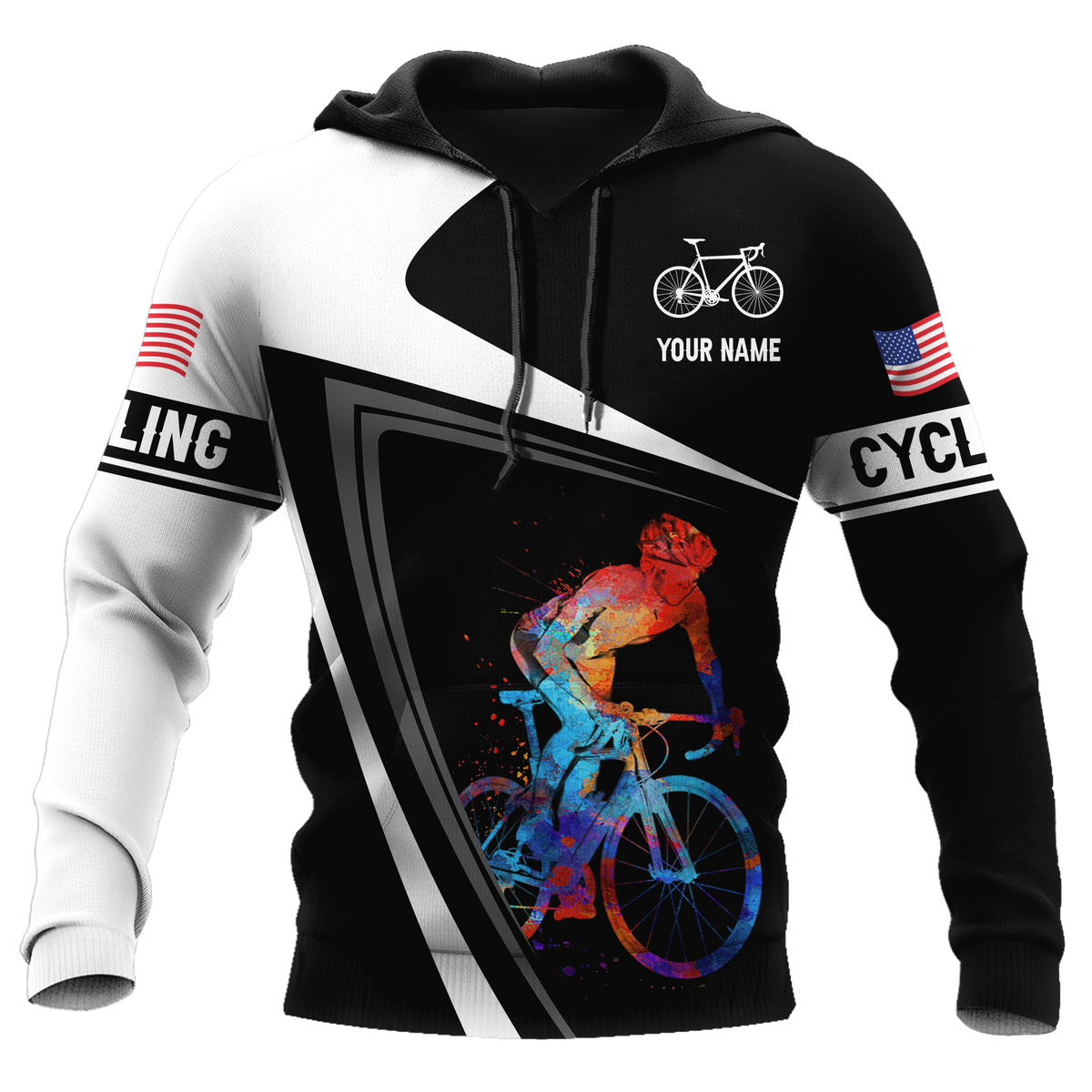 Personalized Cycling 3D All Over Printed Hoodie