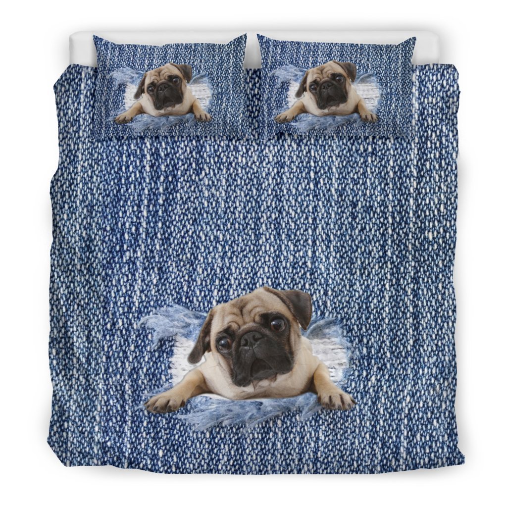 Pug Break The Wall Bedding Set-6teenth Worldโข-Bedding Set-King-Vibe Cosyโข