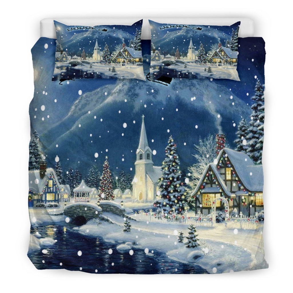 SNOW CHRISTMAS BEDDING SET-6teenth Worldโข-Bedding Set-US King-Vibe Cosyโข