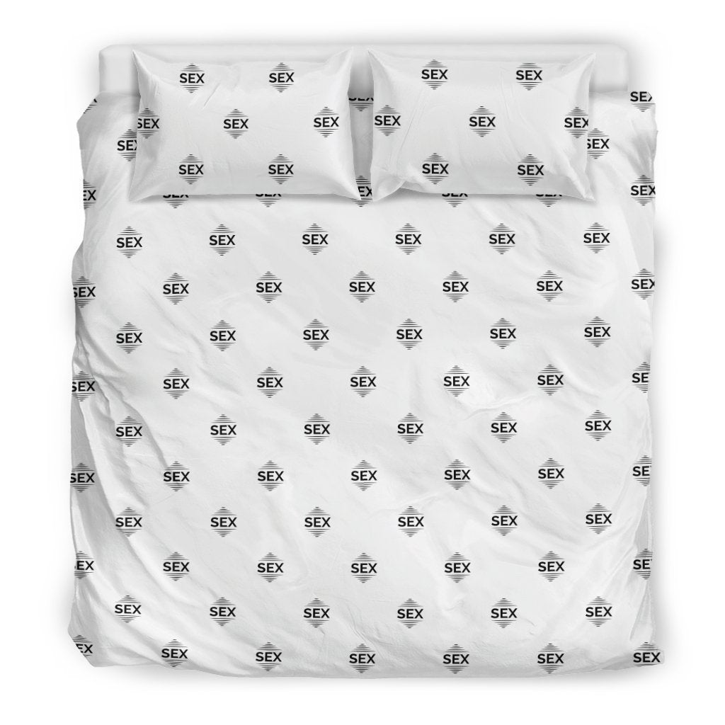Sex Black on White Bedding Set-6teenth Worldโข-Bedding Set-US King-Vibe Cosyโข