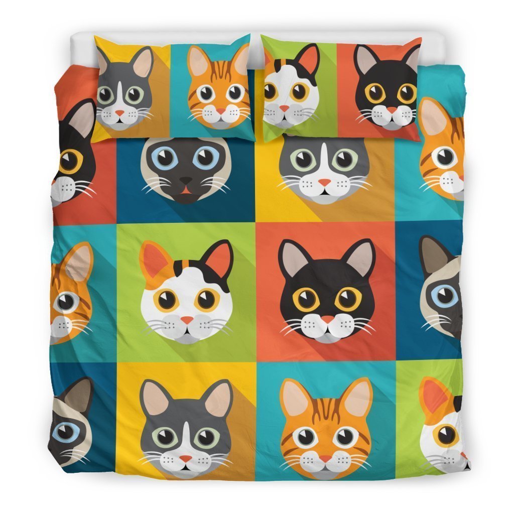 Cute Cats Bedding Set-6teenth Worldโข-Bedding Set-US King-Vibe Cosyโข
