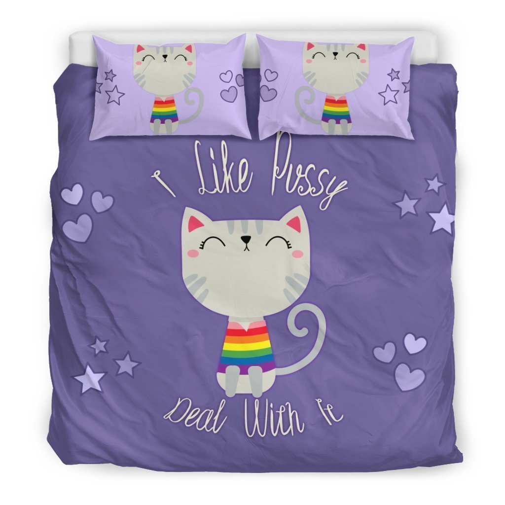 I Like Pussy Deal With It Bedding Set-6teenth Worldโข-Bedding Set-US King-Vibe Cosyโข