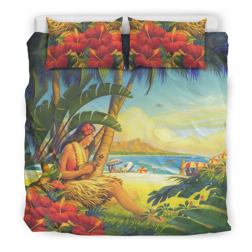 Aloha Hawaiian Bedding Set 01 - AH - K5-BEDDING SETS-Alohawaii-US King-Black-Polyester-Vibe Cosy™