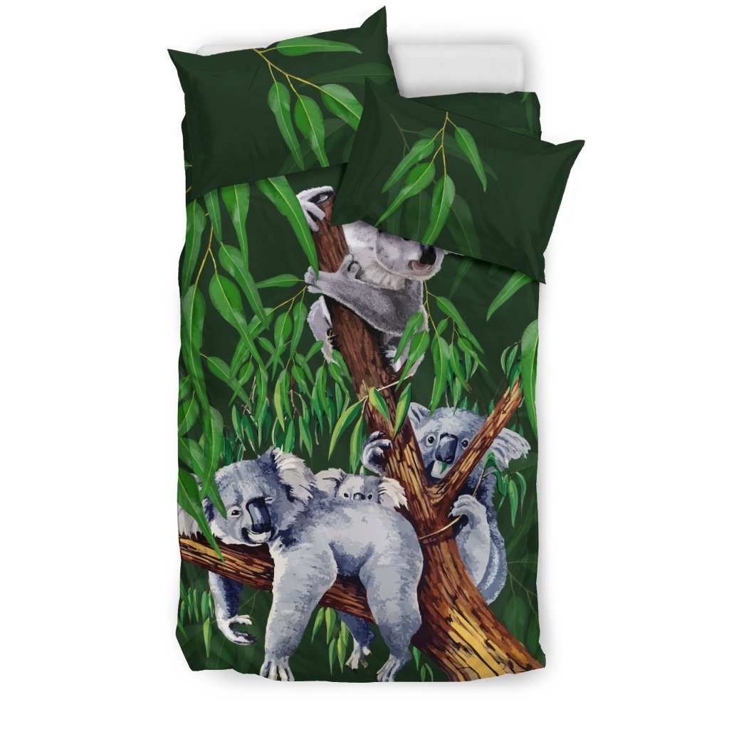 Australia Koala Sleep On Tree Duvet Cover th9-BEDDING SETS-HP Arts-Bedding Set - Black - 2-Twin-Vibe Cosy™