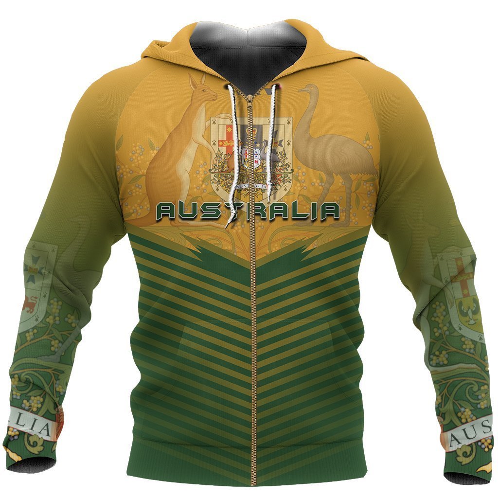 Australia Coat Of Arms Hoodie - Energy Style-Apparel-HD09-Zip-Hoodie-S-Vibe Cosy™
