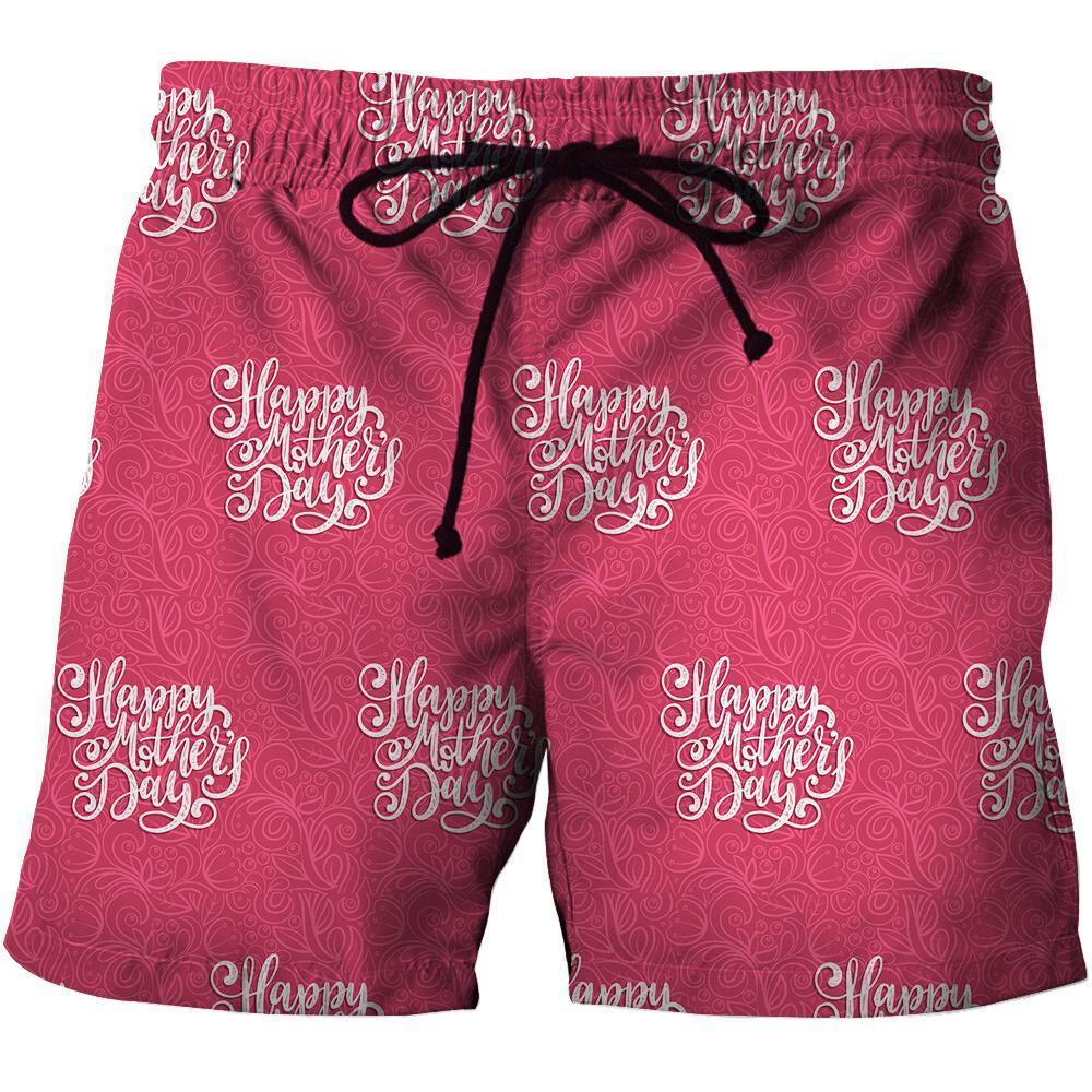 3D All Over Pink Happy Mother's Day Hoodie-Apparel-Khanh Arts-Shorts-S-Vibe Cosy™