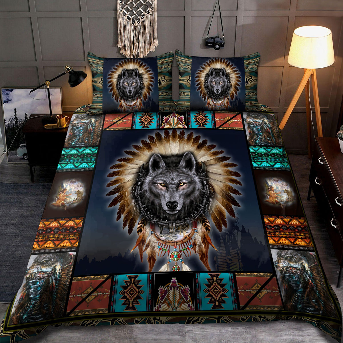Wolf Native American 3D All Over Printed Bedding Set