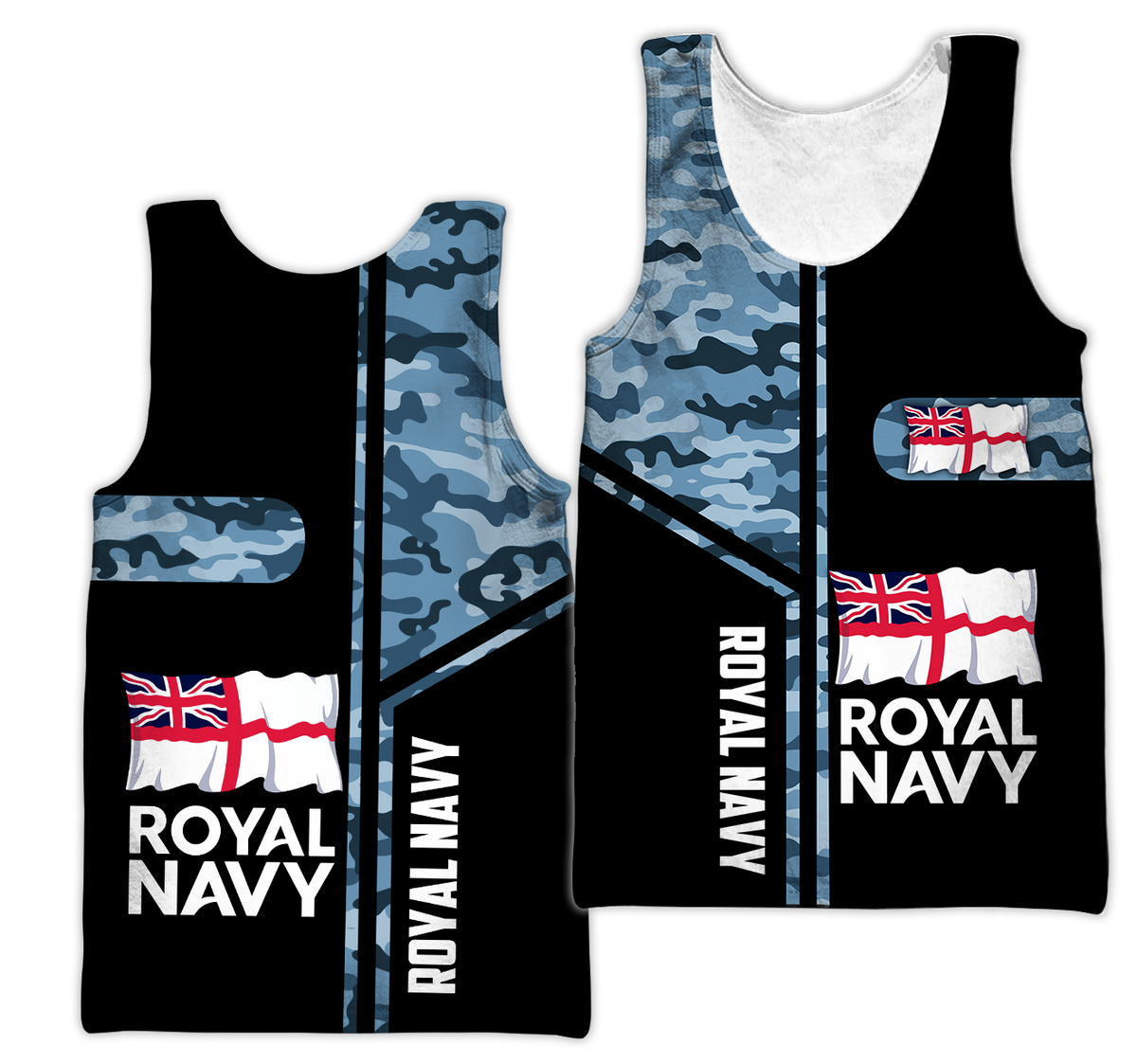 Custom name British Navy Camo 3D Design print shirts